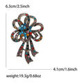Crystal Ribbon Bow Brooch in Three Dark Tone Colorways view 8