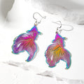 Silver Tone Rainbow Openwork Novelty Hook Earrings view 2