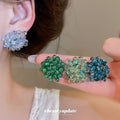 Clustered Glass Bead Stud Earrings in Five Translucent Colors view 2