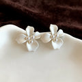 Pastel Gardenia Flower Stud Earrings in Three Colors view 3