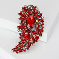 Oversized Paisley Crystal Brooch in Six Jewel Tone Colors view 5