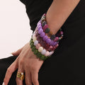 Natural Stone Bead Stretch Bracelet Colorful Oval Chip Styles view 4