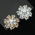 Oversized Clear Crystal Sunflower Brooch in Gold or Silver Tone view 4