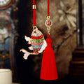 Jeweled Round Fish Vehicle Hanging Ornaments in Five Colors and Cord Only Option view 6