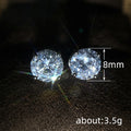 Silver Round Clear CZ Stud Earrings Pave Gallery Metal view 4