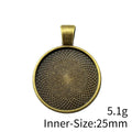 Round 25 mm Cabochon Pendant Settings in Five Metal Finishes view 3
