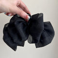 Layered Mesh Bow Hair Claw In Black Or White With Full Loops view 2