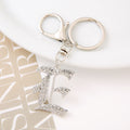 Silver Rhinestone Letter Keychain Initial Metal Bag Charm view 10