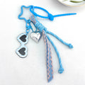 Heart Sunglasses Charm Keychain with Tassel and Metal Clip view 2