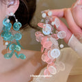 Shell Disc Cascade Stud Earrings in Three Colors Decorative Jewelry Accessory view 2