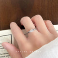 Silver Open Adjustable Ring Marquise Clear Crystal Center Stone view 2