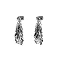 Metal Leaf Tassel Drop Stud Earrings Gold Or Silver view 5