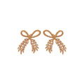 Crystal Bow Dangle Earrings Gold Silver Plus Bow Brooch view 5