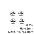 Seven Petal Flower Spacer Beads in Silver and Gold Tones view 5