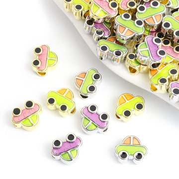 Colorful Car Shaped Enamel Spacer Beads in Four Styles
