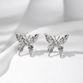 Gold and Silver Tone Crystal Butterfly Stud Earrings view 9