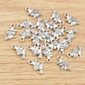 Miniature Witch Broom Charm in an Antique Silver Tone Finish view 3