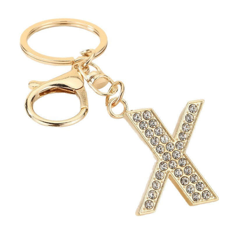 A-Z Letter Zinc Alloy Keychain Stylish Gift Accessory