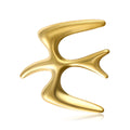Polished Flying Swallow Brooch with Smooth Sculptural Shape view 1