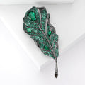 Pavé Crystal Feather Brooch in Four Color Finishes view 3