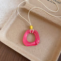 Colorful Geometric Pendant Cord Necklaces in Nine Designs view 6