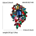 Oversized Oval Crystal Leaf Cluster Brooch in Eleven Colorways view 6