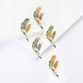 Double Wheat Sheaf Brooch in Five Enamel Color Layouts view 2