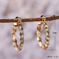 Gold Twisted Rope Hoop Earrings Latch Closure Pair view 5
