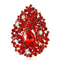 Large Teardrop Cluster Crystal Brooch Pin in Nine Colors view 5