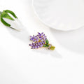 Green Purple Wheat Crystal Enamel Two Designs Metal Brooch Pin view 4