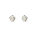Pearlescent White Resin Rose Flower Stud Earrings Pair view 5