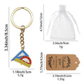 Study Hard Ruler Protractor Enamel Keychain Two Styles view 2