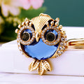 Jeweled Owl Keychains in Blue Red Green Champagne and Assorted Colors view 6