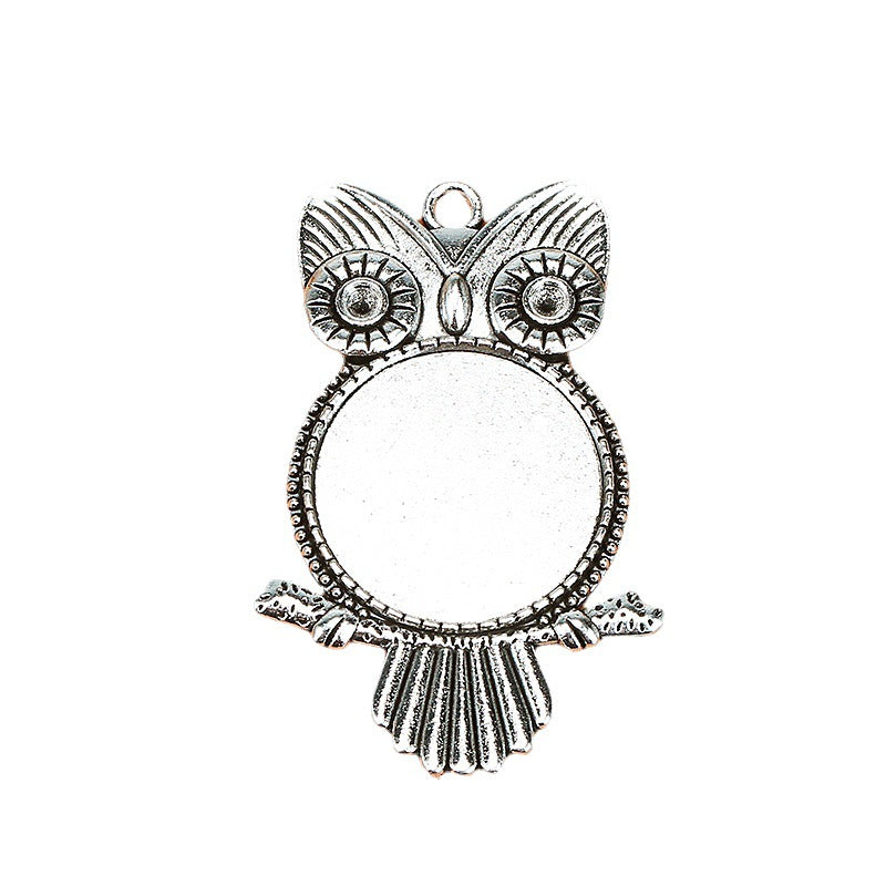 25mm Vintage Owl Cabochon Tray Keychain Pendant Base