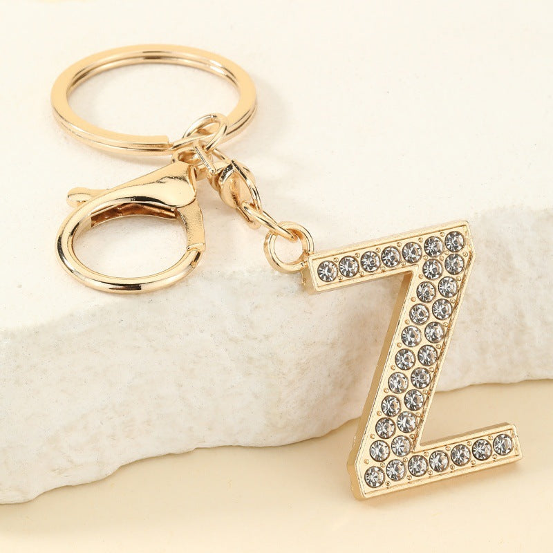 Fashion 26 Letter Metal Keychain Initial Bag Charm Personalized Accessory