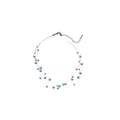 Multi Strand Pearl Blue Crystal Invisible Wire Necklace view 5
