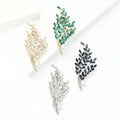 Long Crystal Leaf Branch Brooch A Long Leafy Branch Of Marquise Crystals view 2