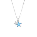 Blue Layered Star Pendant Necklace With Fine Silver Tone Chain view 5