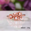 Rose Gold Multi Flower Cluster Clear CZ Accent Ring view 5