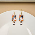 Six Color Cartoon Cat Moving Tail Gold Hook Earrings view 4