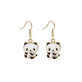 Black and White Panda Gold Tone Dangle Hook Earrings view 5
