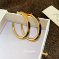 Tortoiseshell Accent Double Hoop Earrings in Gold Tone view 4