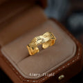 Gold Tone Adjustable Open Rings In Linked And Braided Styles view 4
