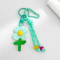 Paracord Charm Keychain with Acrylic Flower or Heart Pendant view 7