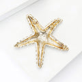 Rhinestone Starfish Brooch Decorative Metal Pin For Jackets And Lapels view 3