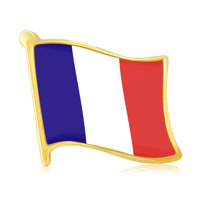 France Flag Enamel Lapel Pin Brooch for Jackets Scarves and Lapels
