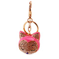 Rhinestone Cat Face Keychain With Split Ring And Lobster Clasp view 5