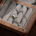 Mismatched Silver Butterfly Pearl Look Long Chain Stud Earrings view 3