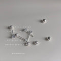 Silver Tone Clear Round Stone Screw Back Stud Earrings In Two Sizes view 1