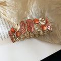 Spiral Enamel Stretch Bracelets With Metal Heart Filigree view 6